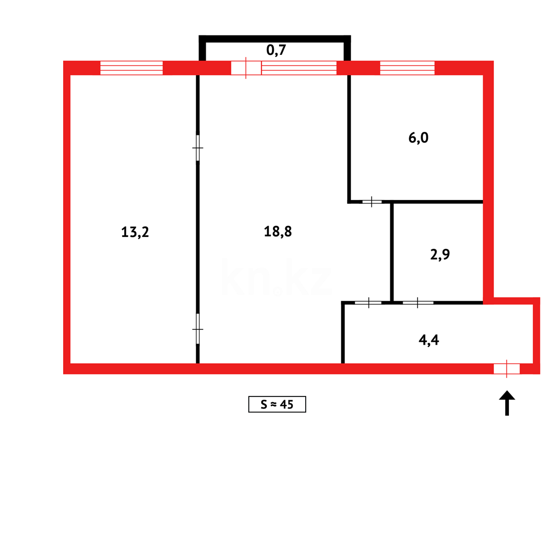 Продажа 2-комнатной квартиры, 48 м², пр. Н. Абдирова в Караганде - фото 20
