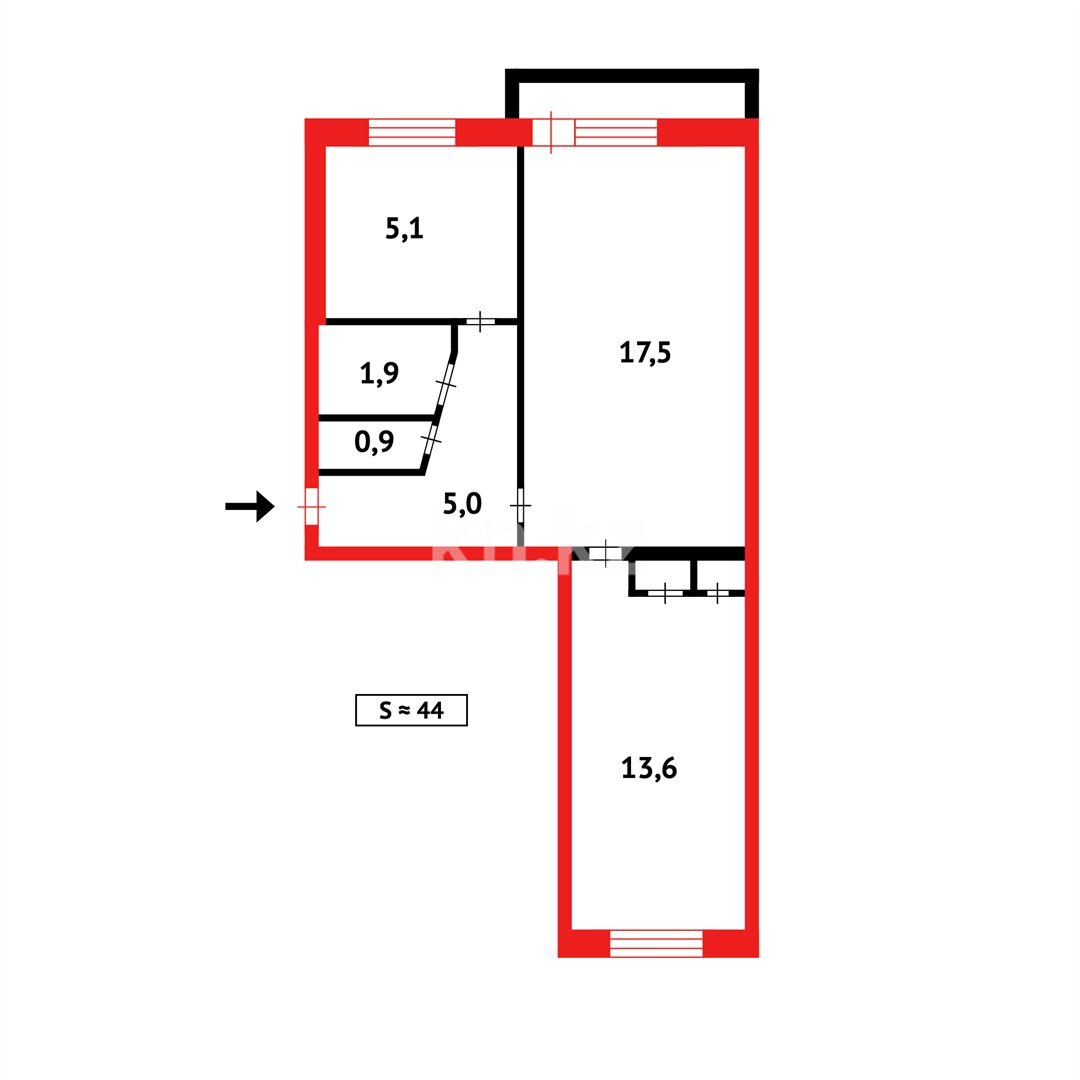 Продажа 2-комнатной квартиры, 44 м² в Темиртау - фото 5