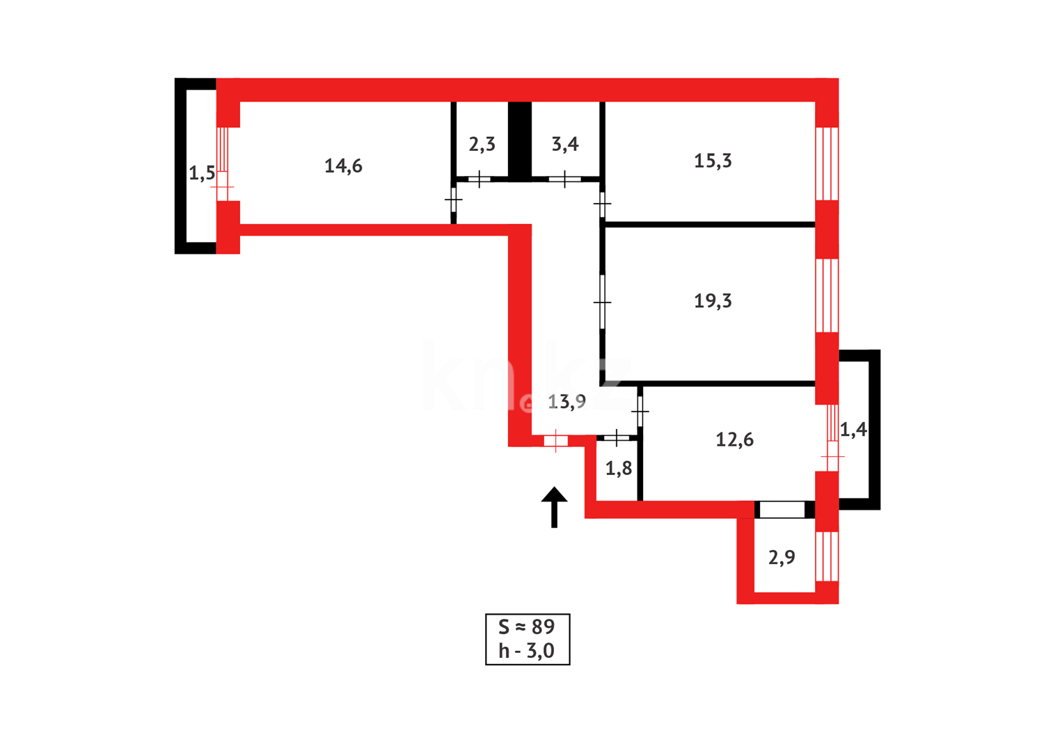 Продажа 3-комнатной квартиры, 89 м² в Караганде - фото 27