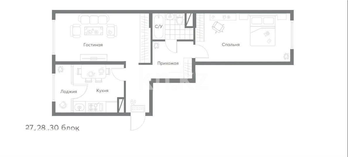 Продажа 3-комнатной квартиры, 72.5 м² - Продажа квартир в новостройках Алматы с фото - страница 3 фото 1 из 1