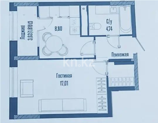 Продажа 1-комнатной квартиры, 37.86 м² - Продажа квартир в р-не Есиль Астаны - страница 9 фото 1 из 1