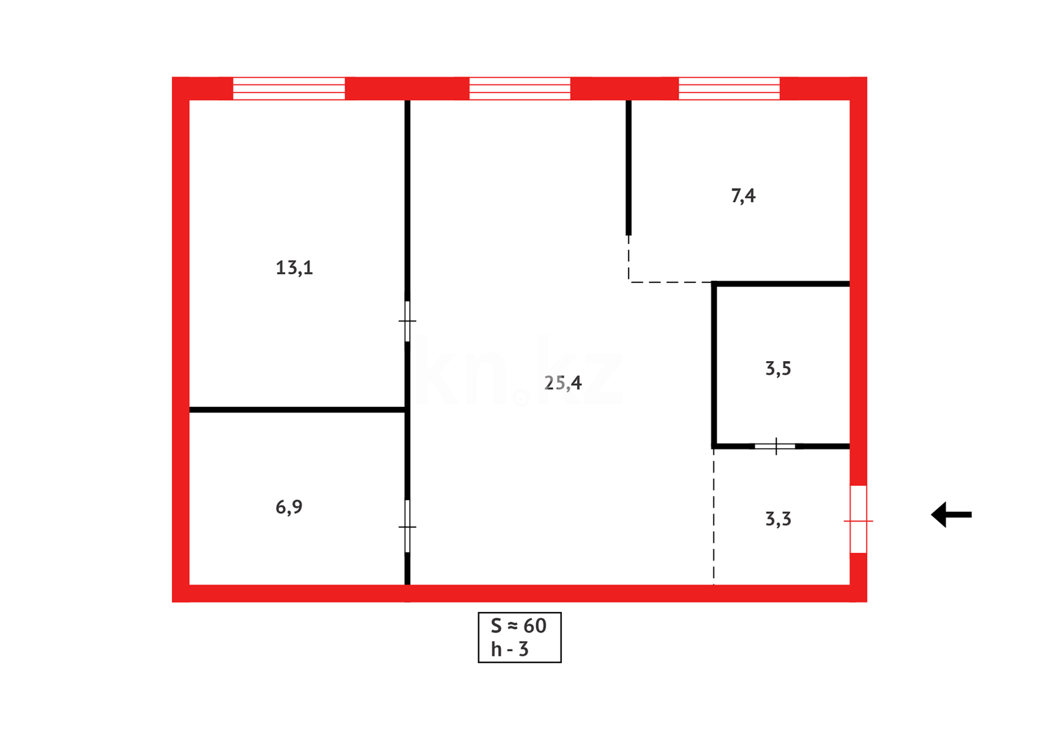 Продажа 2-комнатной квартиры, 59 м² - Продажа двухкомнатных квартир в Караганде - страница 11 фото 16 из 16