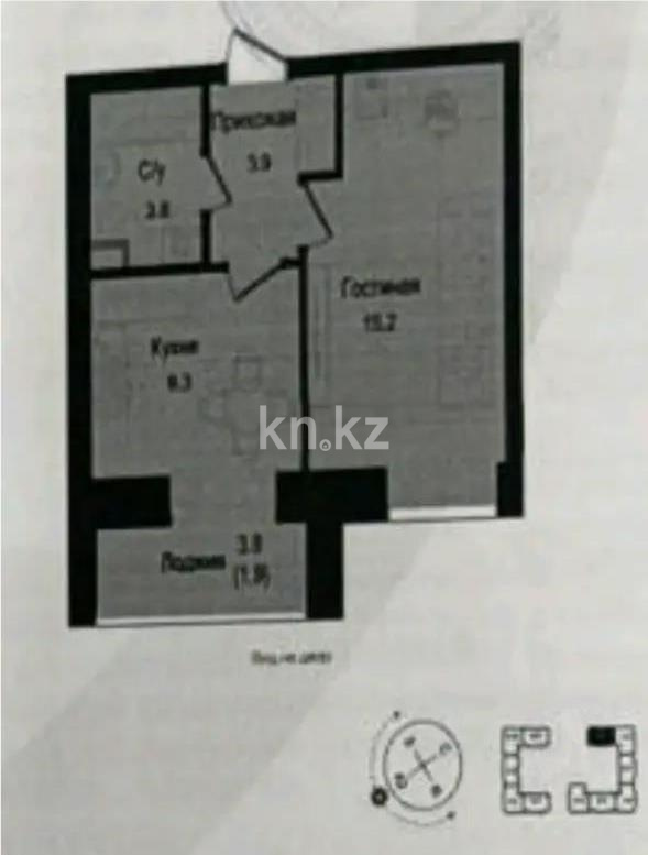 Продажа 1-комнатной квартиры, 34.1 м², ул. Баглановой, дом  23 стр - Продажа квартир в Астане без посредников фото 1 из 1