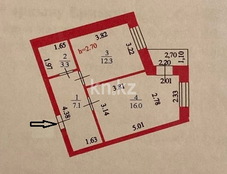 Продажа 1-комнатной квартиры, 39 м² в Астане