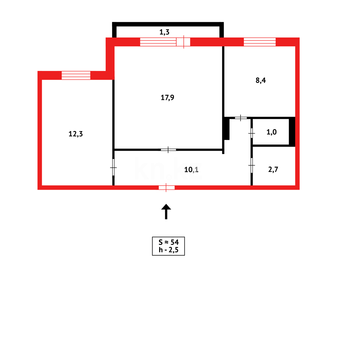 Продажа 2-комнатной квартиры, 54 м² - Недвижимость в Казахстане - страница 5 фото 14 из 14