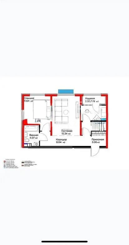 Продажа 2-комнатной квартиры, 52.44 м², ул. Момышулы, дом  11/14а - Продажа квартир в Казахстане фото 1 из 1