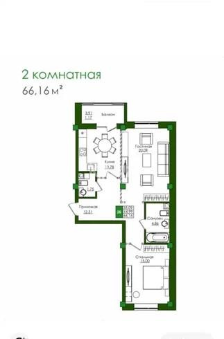 Продажа 2-комнатной квартиры, 69 м², ул. Е-779, дом  32 в Астане