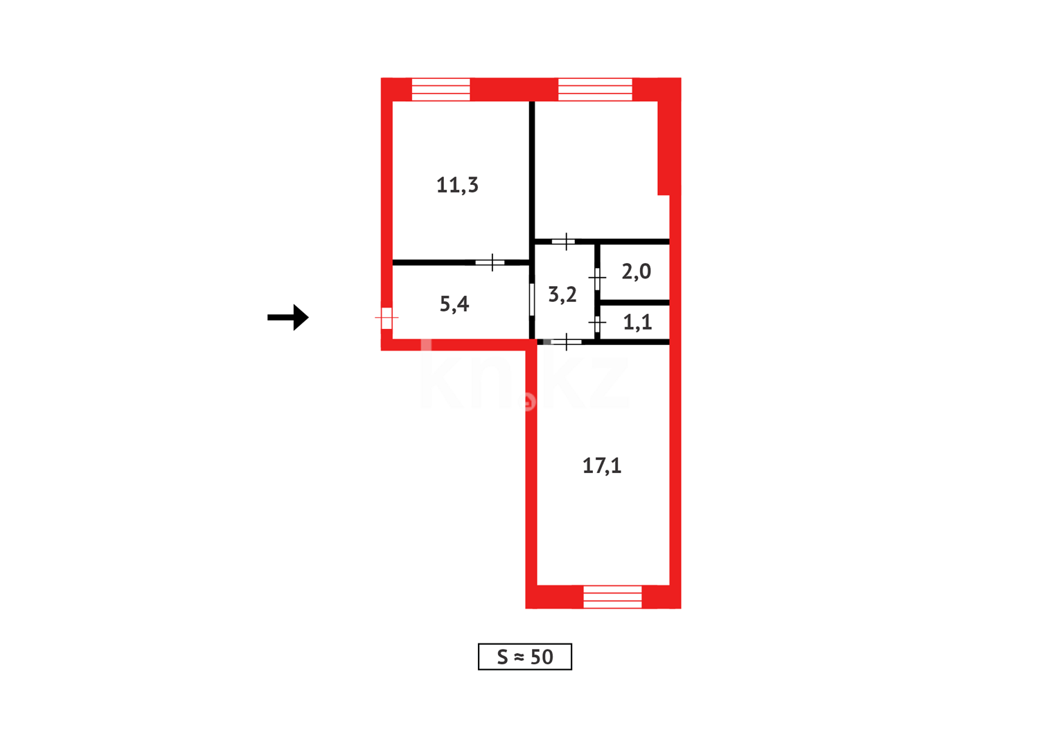 Продажа 2-комнатной квартиры, 49 м², ул. Металлистов в Караганде - фото 10
