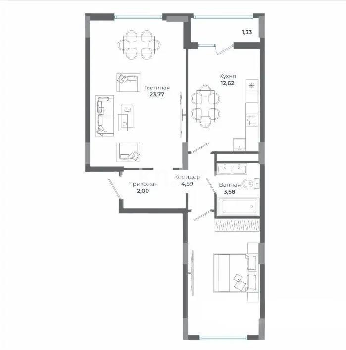 Продажа 2-комнатной квартиры, 63.5 м², ул. Сыганак, дом  28 в Астане