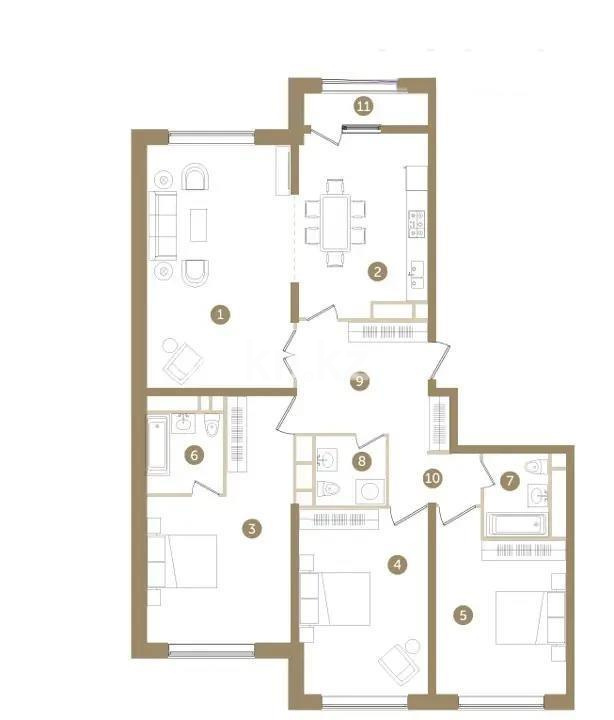 Продажа 4-комнатной квартиры, 140 м² - Продажа  четырехкомнатных квартир в Алматы фото 5 из 5