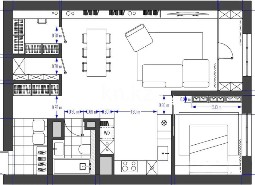 Продажа 2-комнатной квартиры, 61 м², пр. Сейфуллина, дом  469/1 - Продажа  двухкомнатных квартир в Алматы без посредников фото 5 из 5