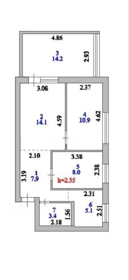 Продажа 4-комнатной квартиры, 64 м² - Продажа четырехкомнатных квартир в блочном доме в Казахстане фото 6 из 6