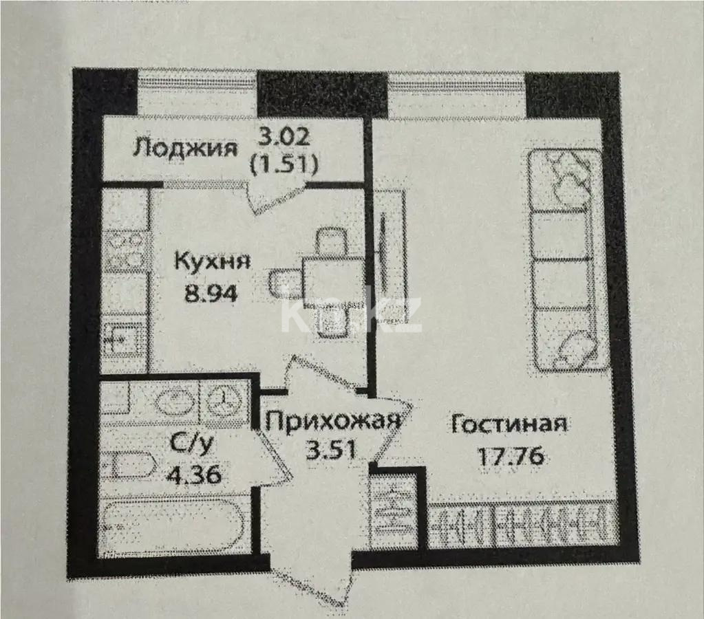 Продажа 1-комнатной квартиры, 36.1 м², ул. Е-15, дом  16 в Астане