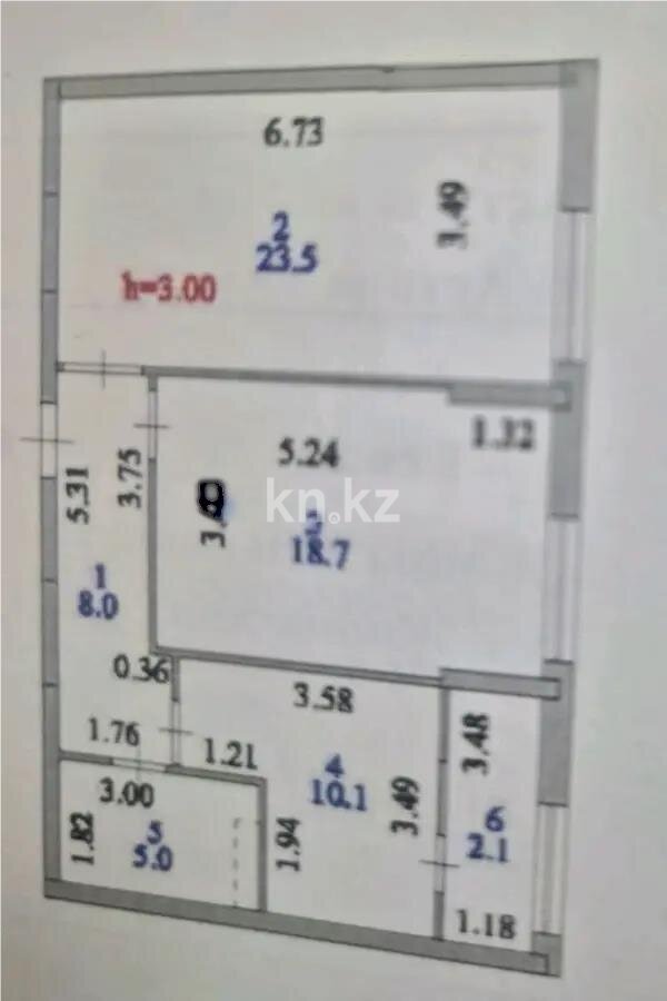Продажа 2-комнатной квартиры, 67.4 м² в Астане