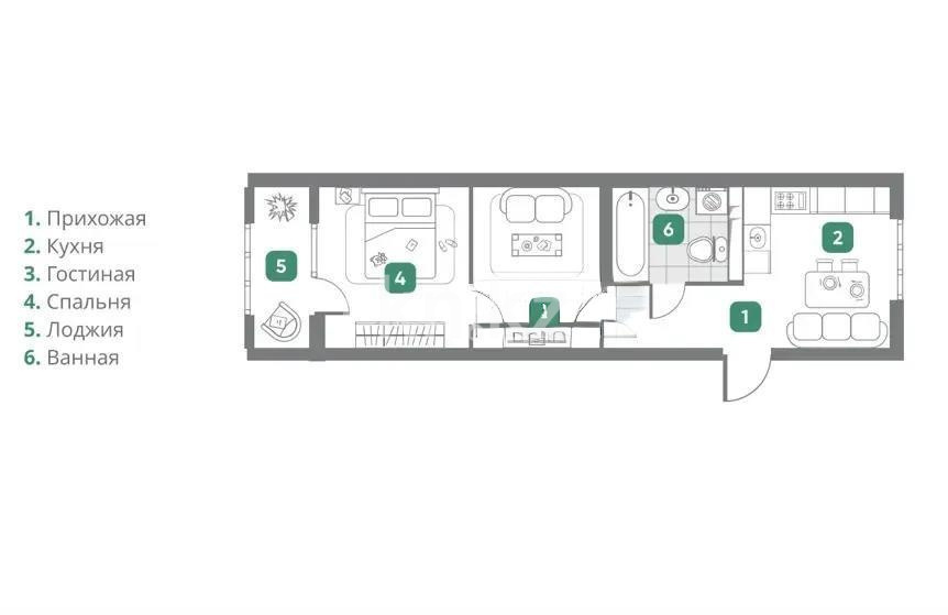 Продажа 2-комнатной квартиры, 50 м² - Продажа квартир в Алматы в Наурызбайском р-не - страница 23 фото 1 из 1