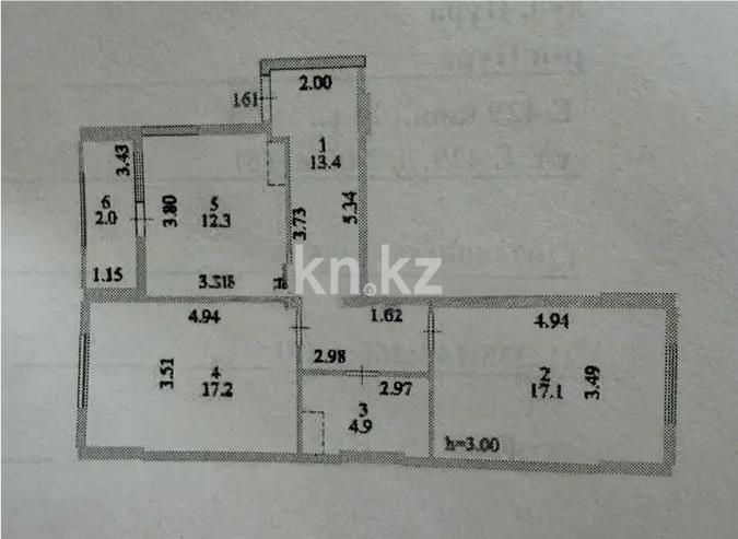 Продажа 3-комнатной квартиры, 67 м², ул. Е-429, дом  26 - Продажа  трехкомнатных квартир в новостройках Астаны фото 3 из 3