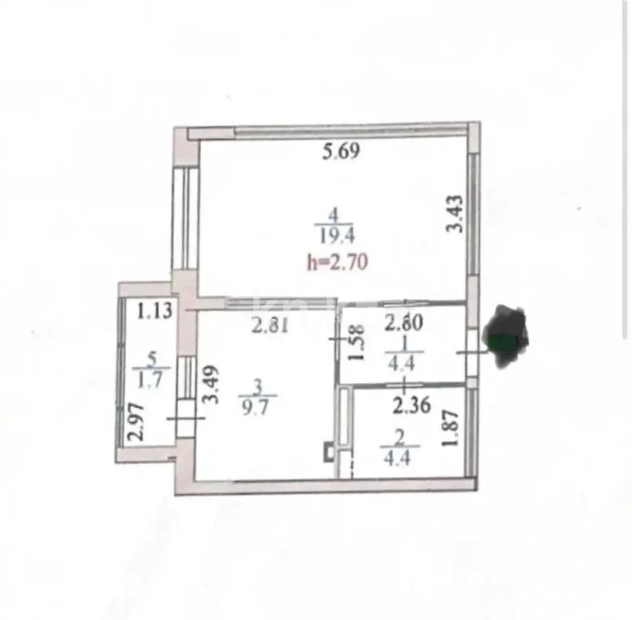 Продажа 1-комнатной квартиры, 40 м², ул. Онгарсыновой, дом  6 - Продажа  однокомнатных квартир в Астане с фото фото 5 из 5