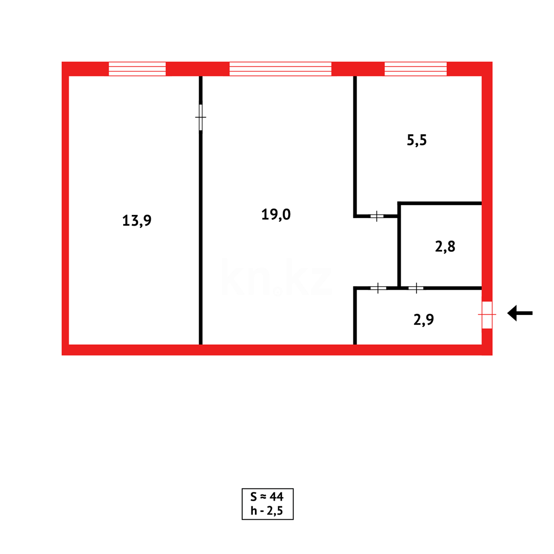 Продажа 2-комнатной квартиры, 45 м² - Продажа квартир в Казахстане - страница 17 фото 5 из 5