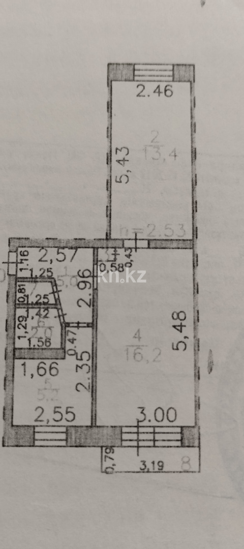 Продажа 2-комнатной квартиры, 43.8 м², ул. Локомотивная, дом  153 - Продажа квартир в Караганде без посредников с фото фото 1 из 1