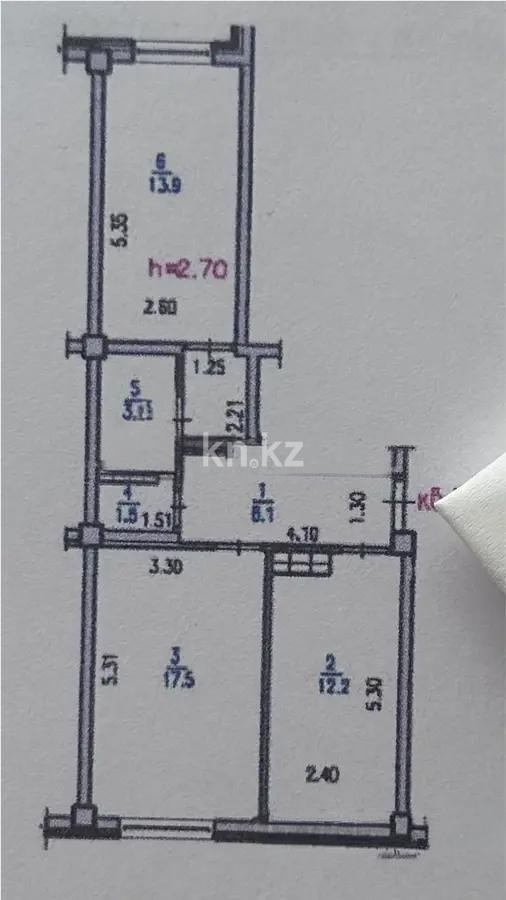 Продажа 2-комнатной квартиры, 56.3 м², ул. Северное Кольцо, дом  92/2 в Алматы - фото 3