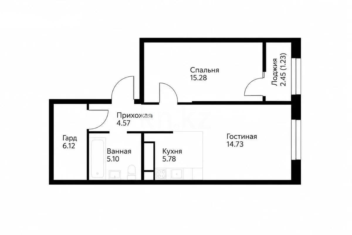 Продажа 2-комнатной квартиры, 52 м² в Алматы