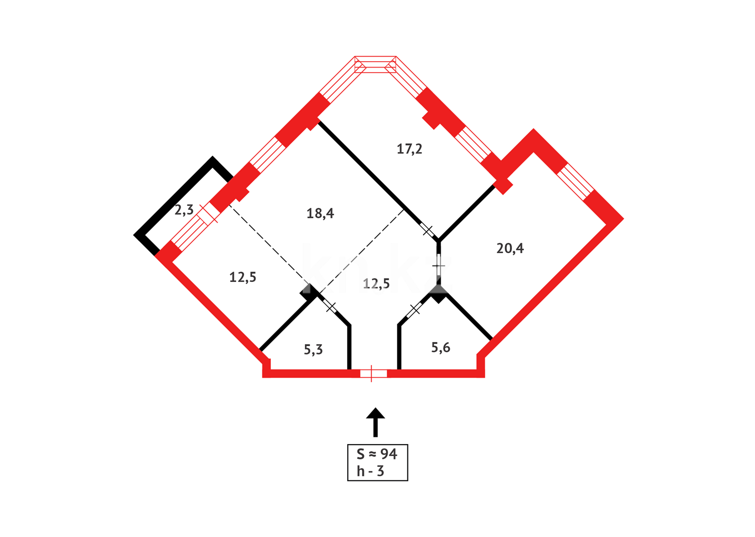 Продажа 3-комнатной квартиры, 94.2 м² - Продажа квартир в Казахстане - страница 245 фото 13 из 13