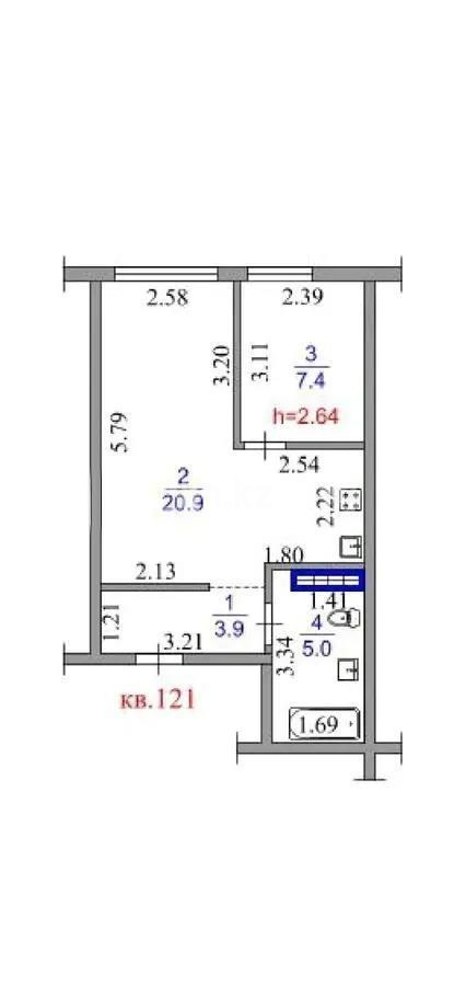 Продажа 1-комнатной квартиры, 39.7 м² - Продажа квартир в монолитно-каркасном доме в Казахстане - страница 35 фото 3 из 3