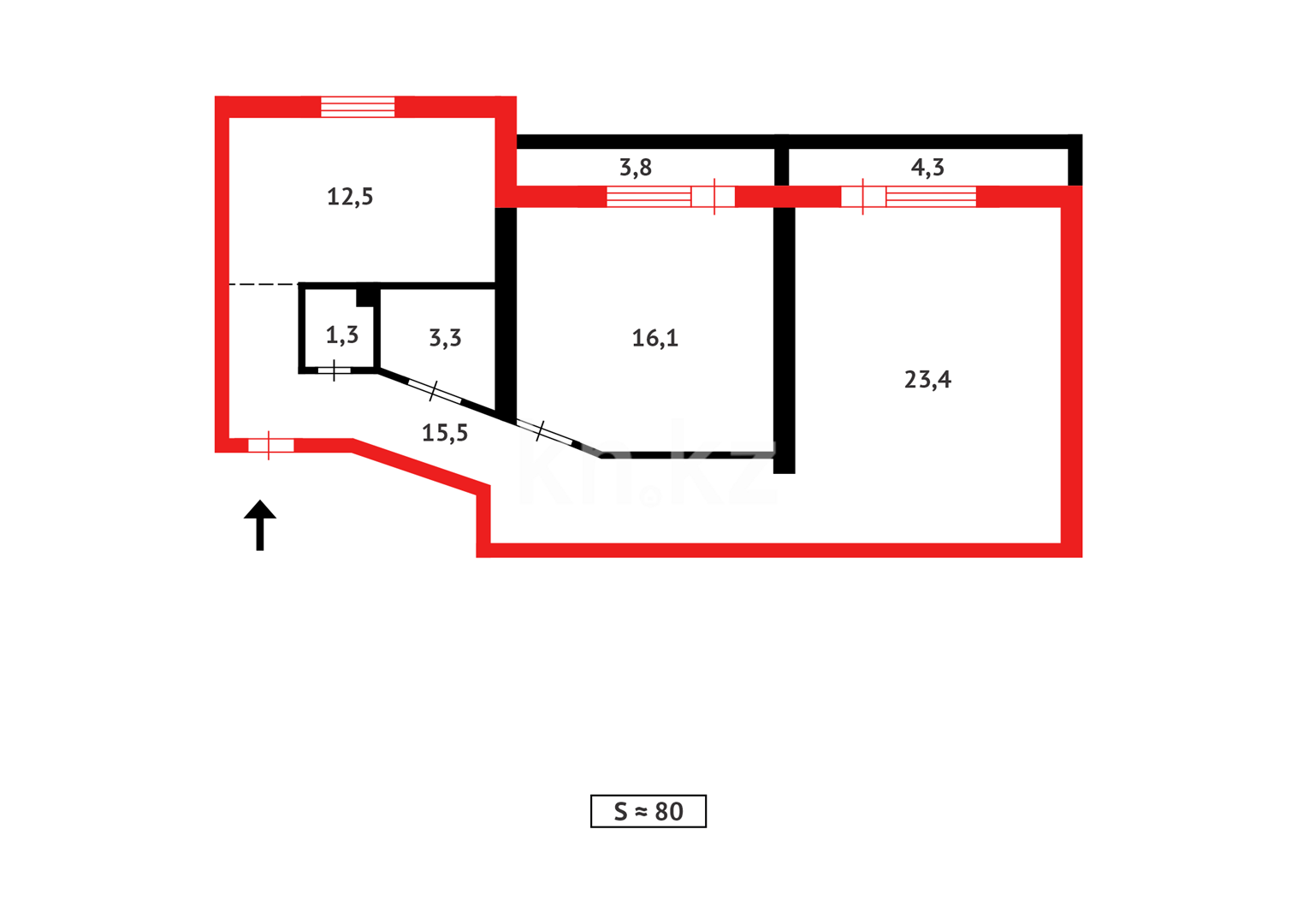 Продажа 2-комнатной квартиры, 80.2 м², ул. Куйши Дина в Астане - фото 17
