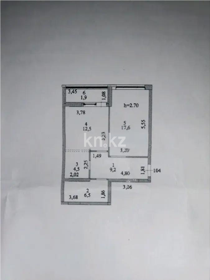 Продажа 2-комнатной квартиры, 52.2 м² - Продажа двухкомнатных квартир в р-не Сарайшык Астаны фото 1 из 1