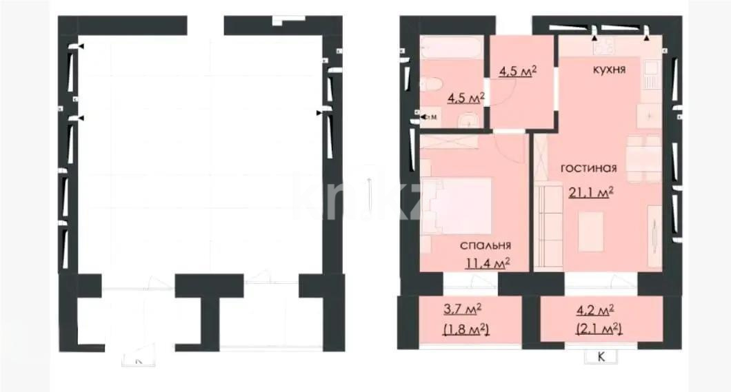 Продажа 1-комнатной квартиры, 47 м², ул. Карбышева, дом  4/3 - Продажа квартир в Караганде фото 1 из 1