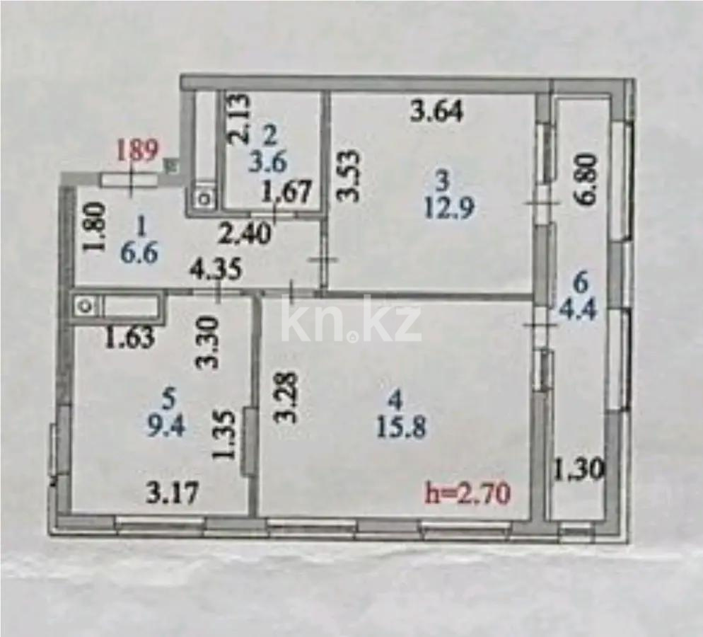 Продажа 2-комнатной квартиры, 52.7 м², пр. Мангилик Ел, дом  51 в Астане - фото 6