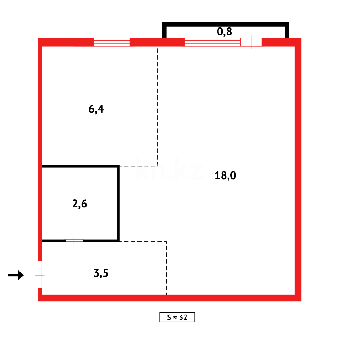 Продажа 1-комнатной квартиры, 32 м² - Продажа квартир в блочном доме в Темиртау фото 5 из 5