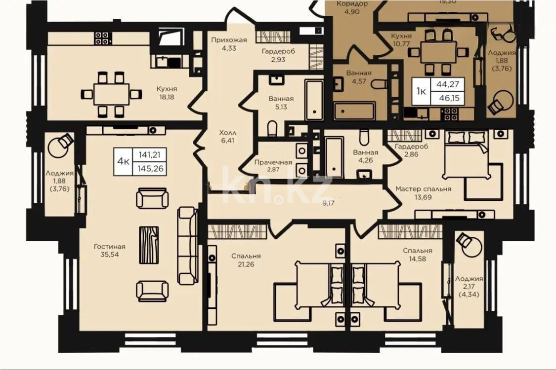 Продажа 4-комнатной квартиры, 145 м² - Продажа квартир в Казахстане - страница 33 фото 1 из 1