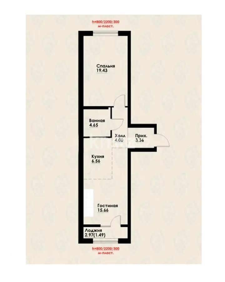 Продажа 2-комнатной квартиры, 55.15 м² в Алматы