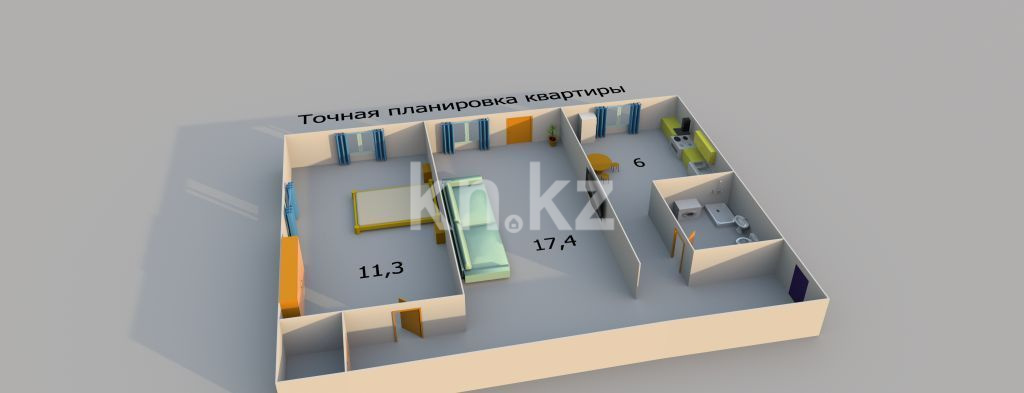 Продажа 2-комнатной квартиры, 45 м² - Продажа квартир в Алматы - страница 5 фото 6 из 6