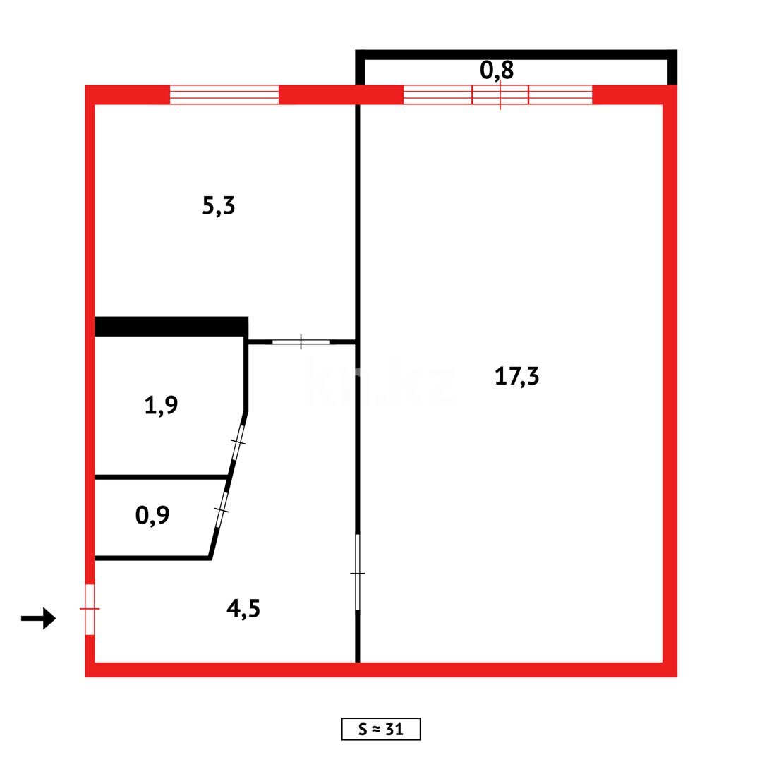 Продажа 1-комнатной квартиры, 31 м² в Темиртау - фото 10