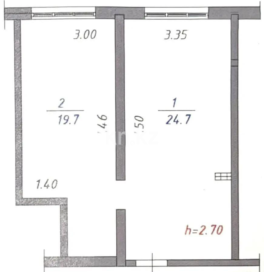 Продажа 1-комнатной квартиры, 44.4 м² - Продажа квартир в Алмалинском р-не Алматы - страница 2 фото 2 из 2