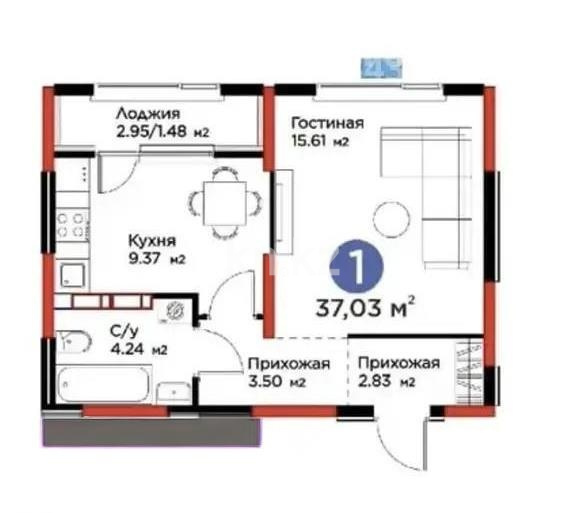 Продажа 1-комнатной квартиры, 40 м² в Алматы