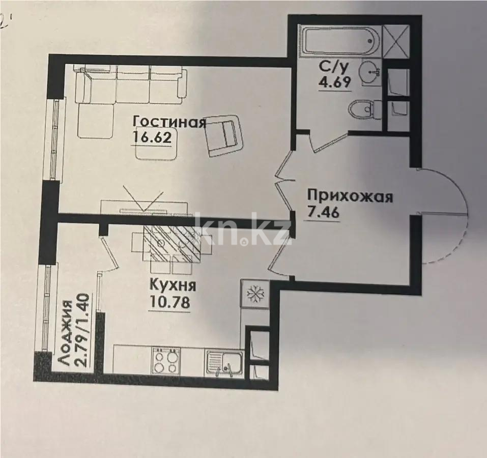 Продажа 1-комнатной квартиры, 41 м² в Алматы