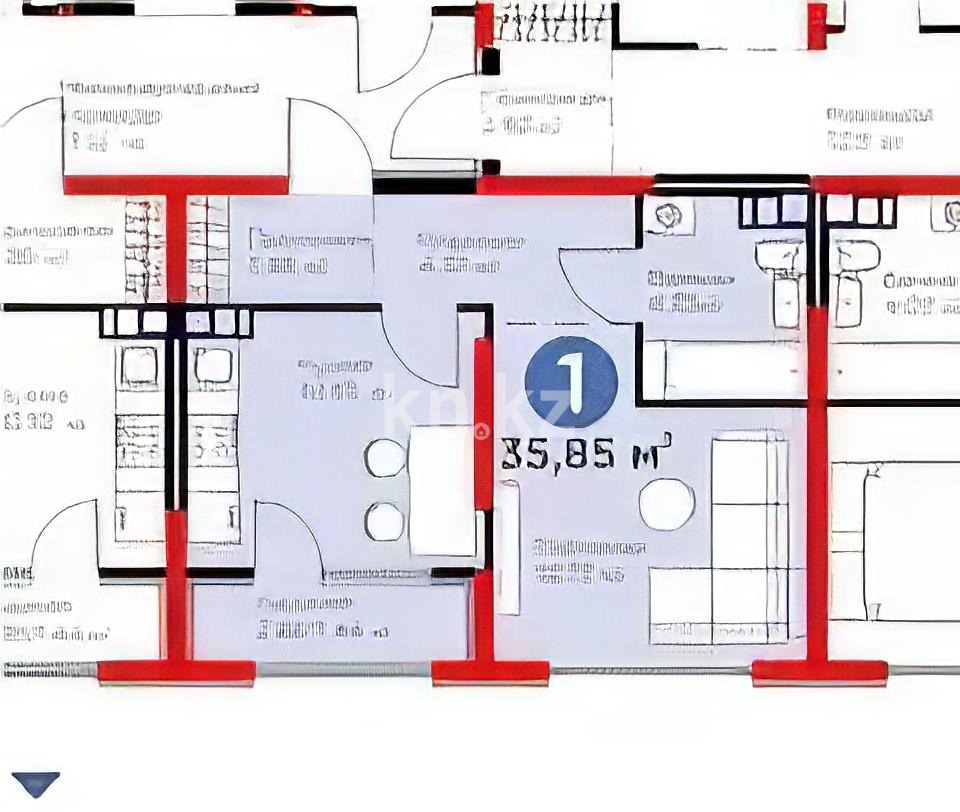 Продажа 1-комнатной квартиры, 36 м² - Продажа  однокомнатных квартир в новостройках Алматы с фото - страница 5 фото 1 из 1