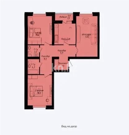 Продажа 3-комнатной квартиры, 96.6 м² - Продажа квартир в р-не Нура Астаны фото 1 из 1
