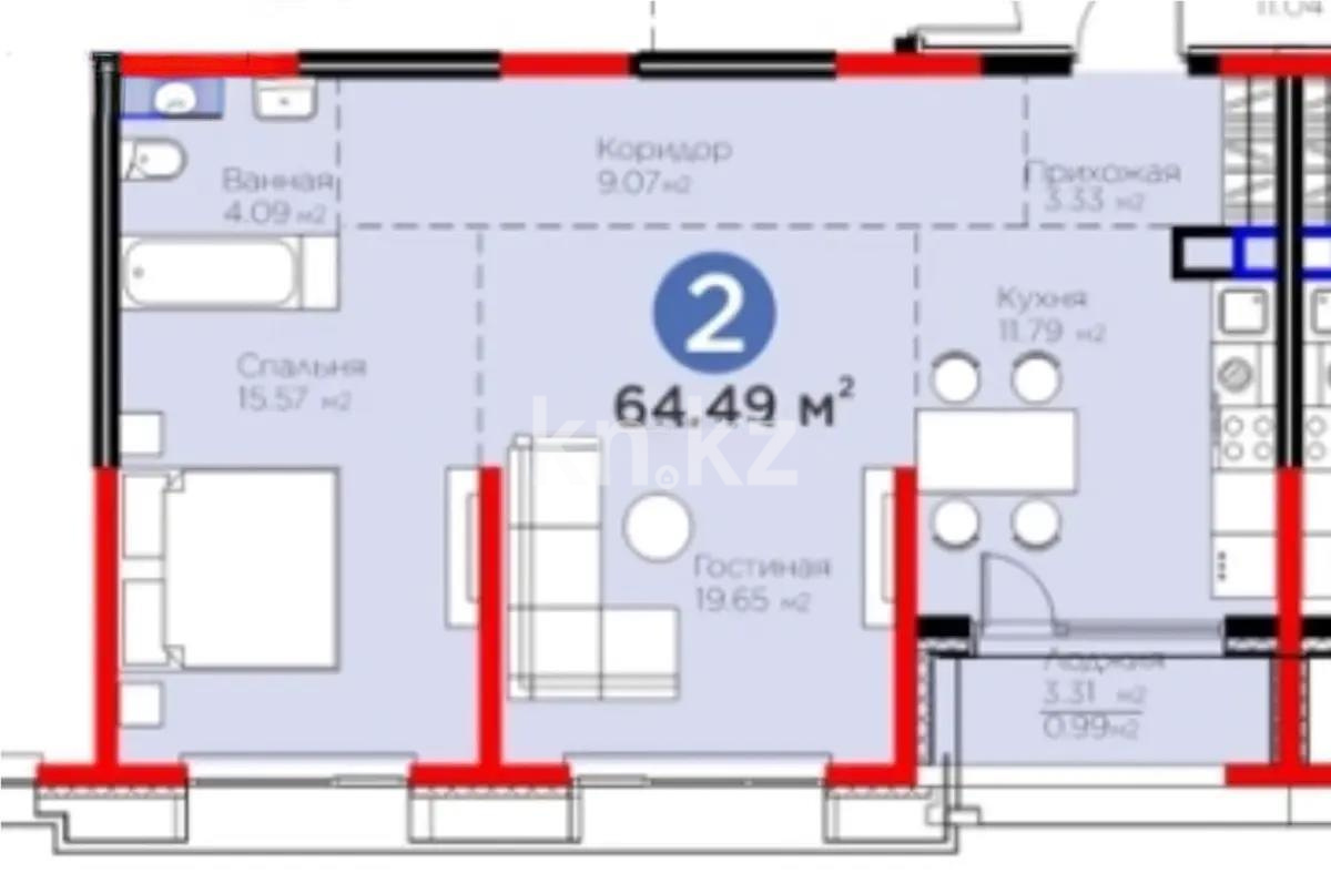 Продажа 2-комнатной квартиры, 65 м² - Продажа квартир в Казахстане - страница 28 фото 1 из 1