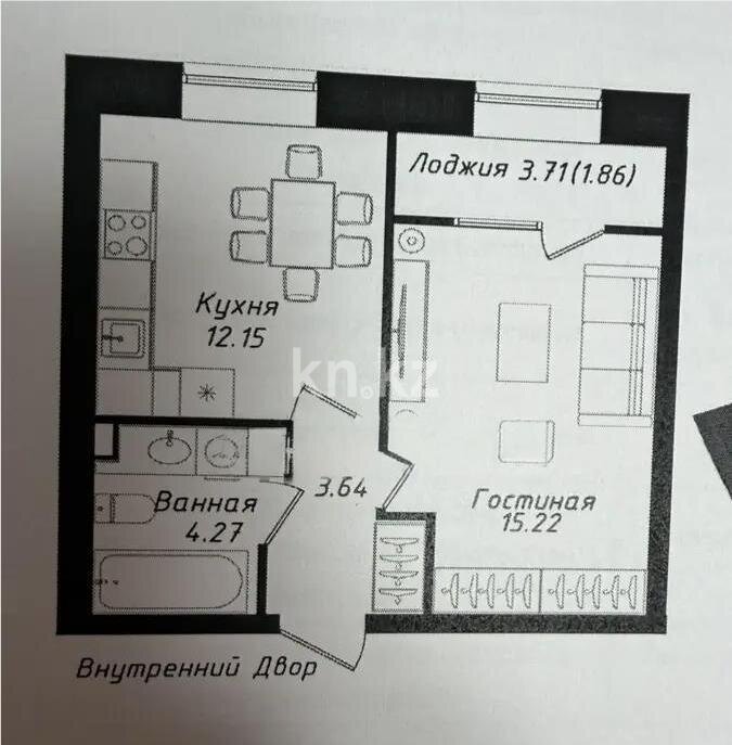 Продажа 1-комнатной квартиры, 37.5 м² в Астане