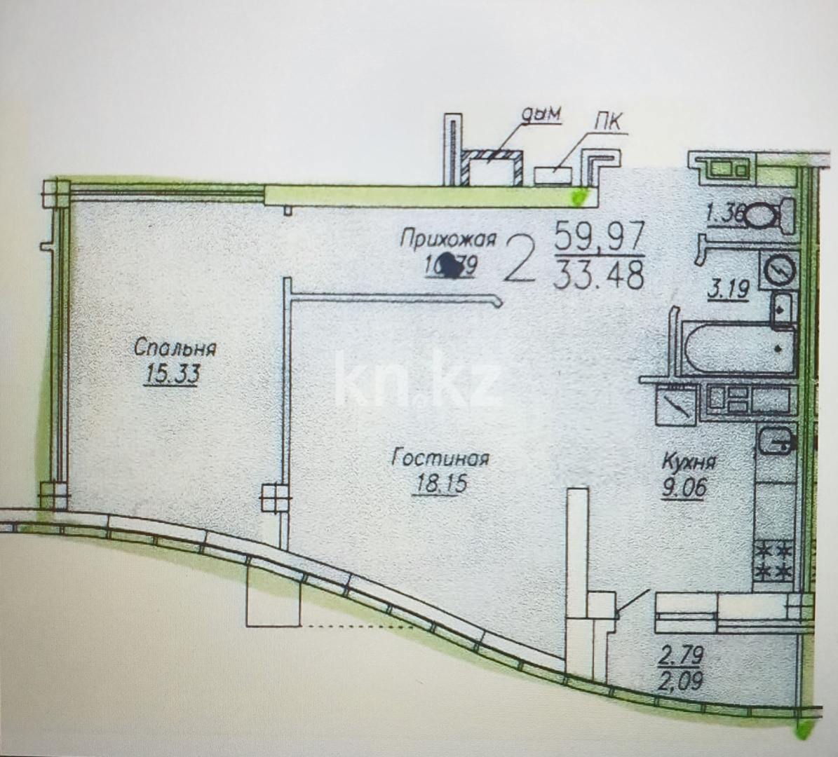 Продажа 2-комнатной квартиры, 60 м², ул. Сарайшык, дом  5 - Продажа квартир в Астане фото 13 из 17