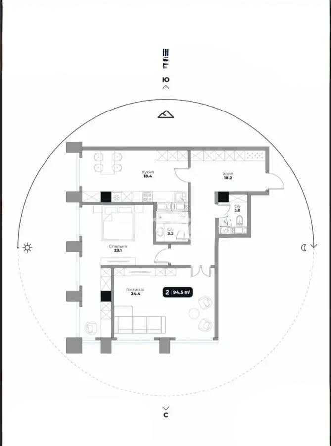 Продажа 3-комнатной квартиры, 94.5 м² в Алматы