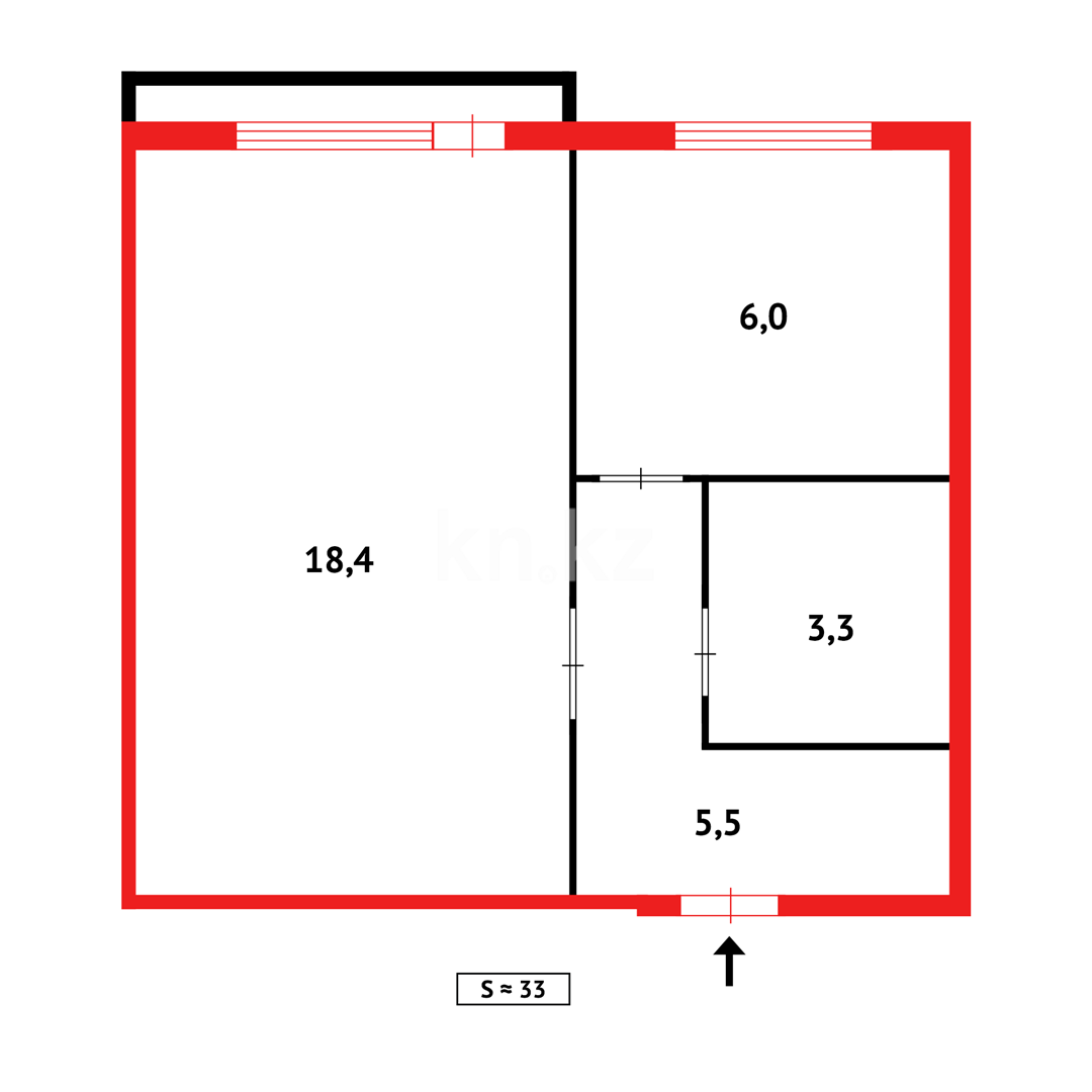Продажа 1-комнатной квартиры, 32 м², ул. Ермекова - Продажа квартир в Караганде фото 11 из 11