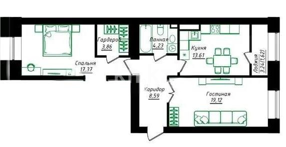 Продажа 2-комнатной квартиры, 68.4 м², ул. Нажимеденова, дом  5 в Астане