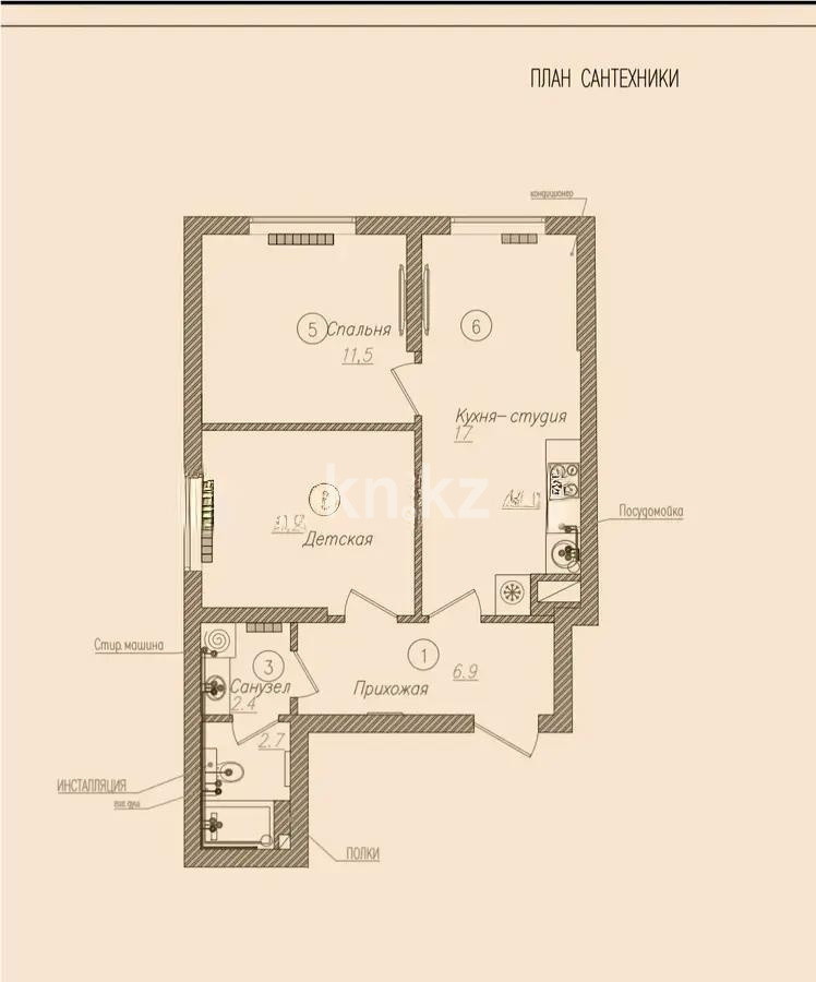 Продажа 2-комнатной квартиры, 55.5 м², мкр-н Нуркент, дом  6/2 в Алматы - фото 3