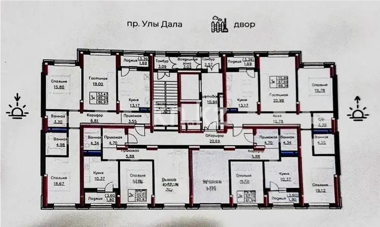 Продажа 2-комнатной квартиры, 62 м², ул. Е-908, дом  24 - Продажа квартир без посредников в Астане фото 1 из 1