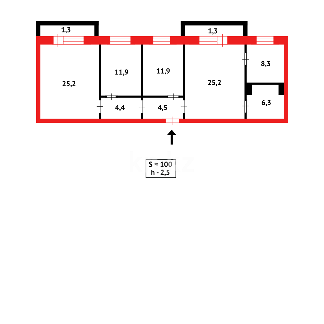 Продажа 4-комнатной квартиры, 103 м², мкр-н 9-й - Продажа квартир в Темиртау фото 10 из 10